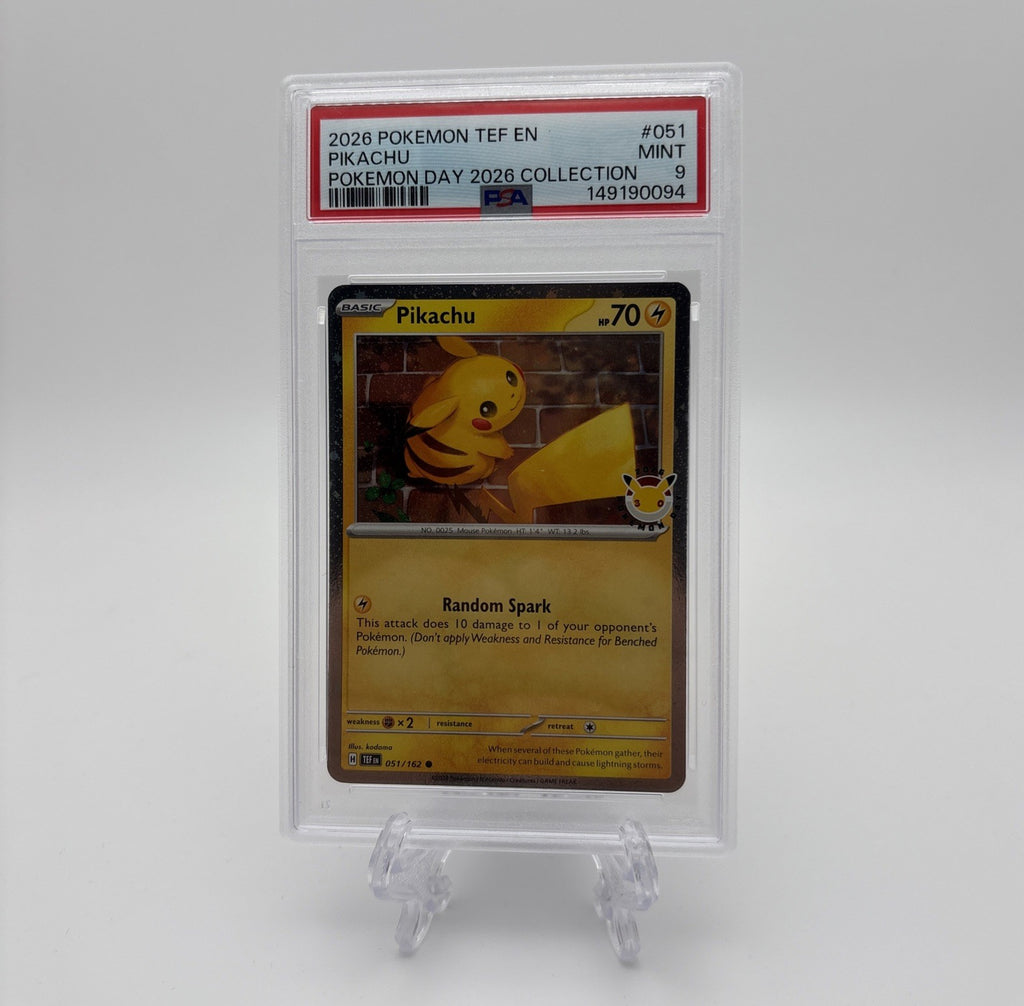 2026 Pokemon TEF EN - Pokemon Day 2026 Collection Pikachu #051/162 PSA 9 MINT