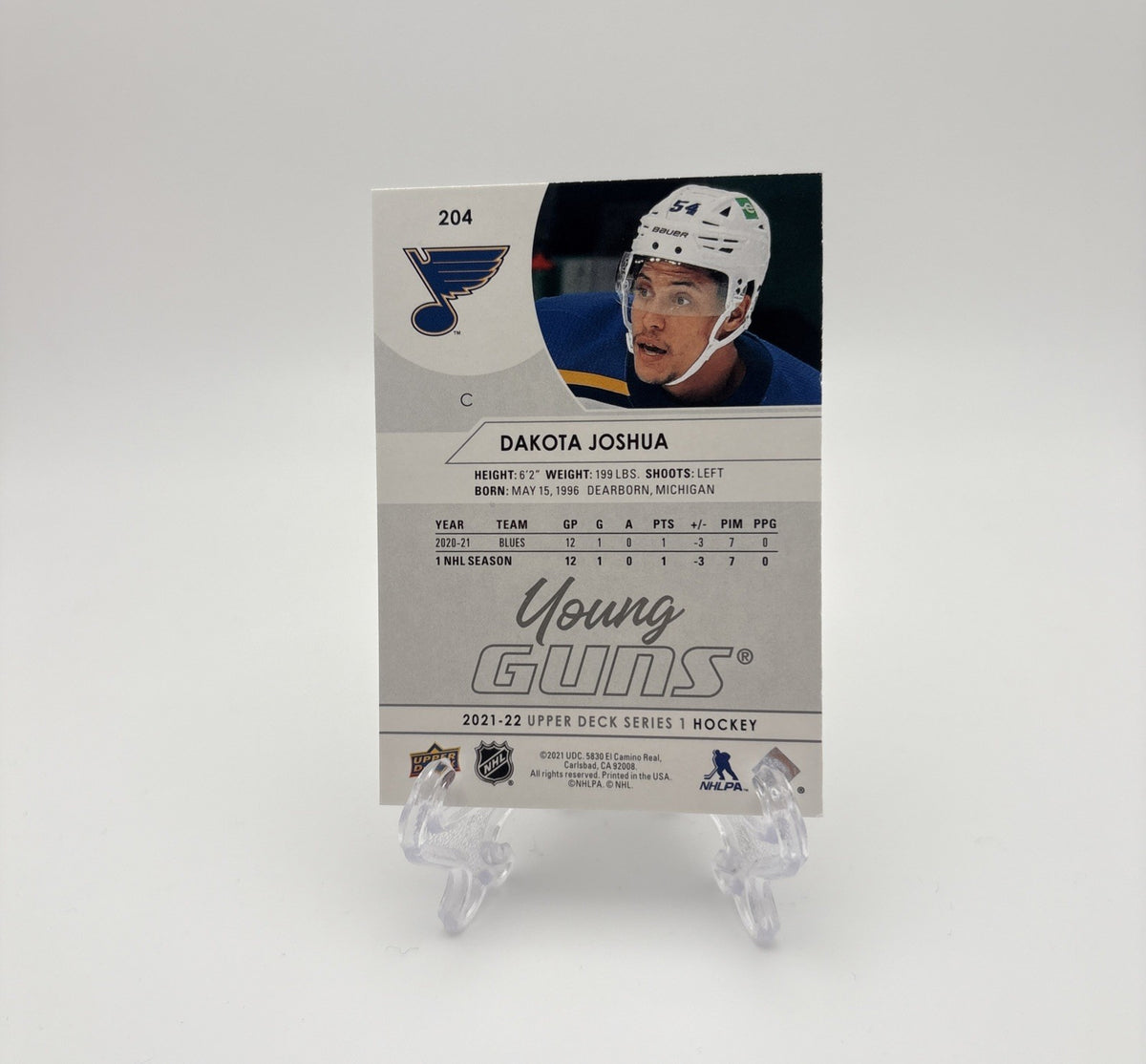 2021-22 Upper Deck Series 1 - Young Guns Dakota Joshua #204