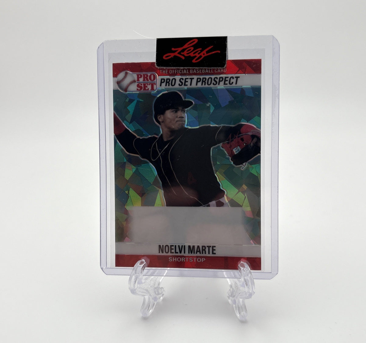 2021 Leaf Pro Set Baseball - Red Crystal 1/1 Unsigned Proof Noelvi Marte #NM