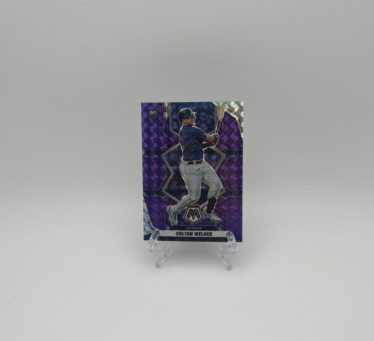 2022 Panini Mosaic Baseball - Purple Prizm /49 Rookie Colton Welker #218