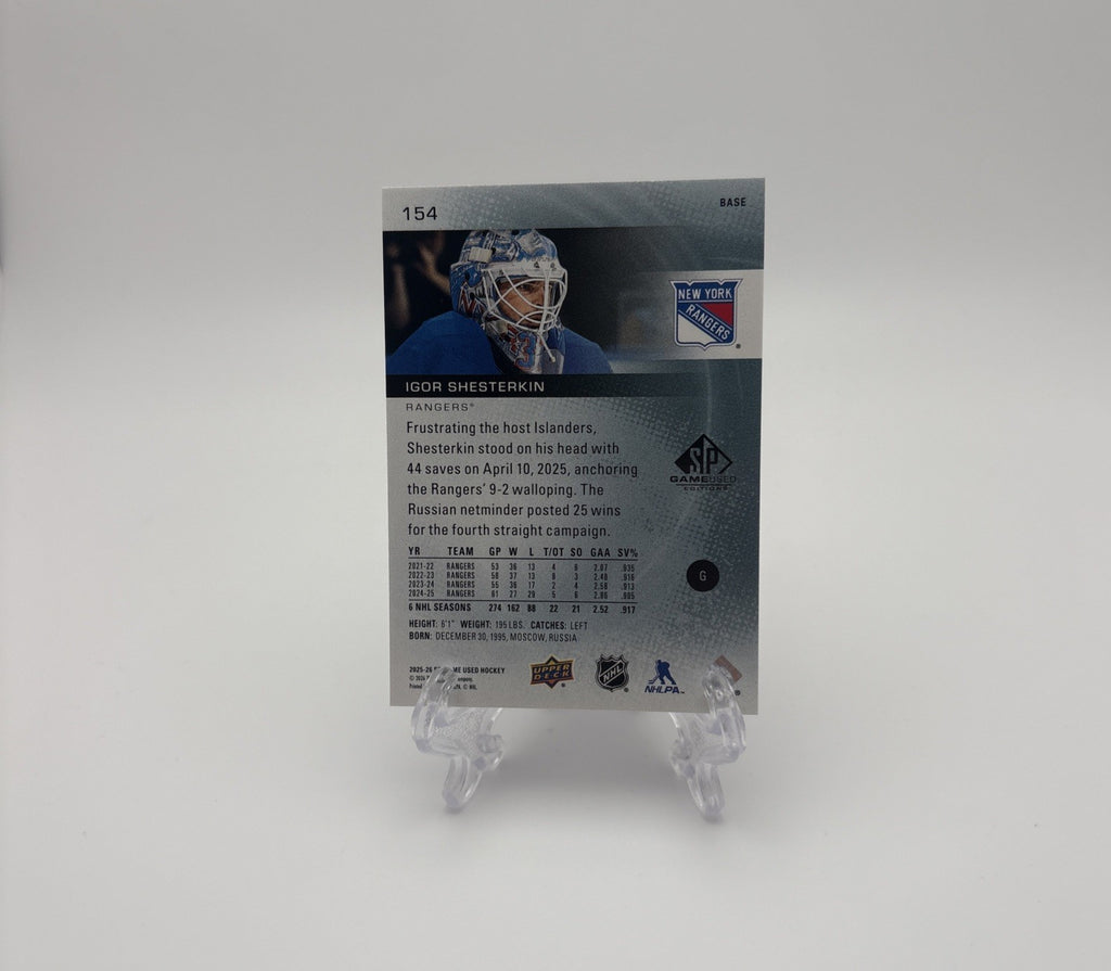 2024-25 Upper Deck Sp Game Used - Base Igor Shesterkin #154 - NY Rangers