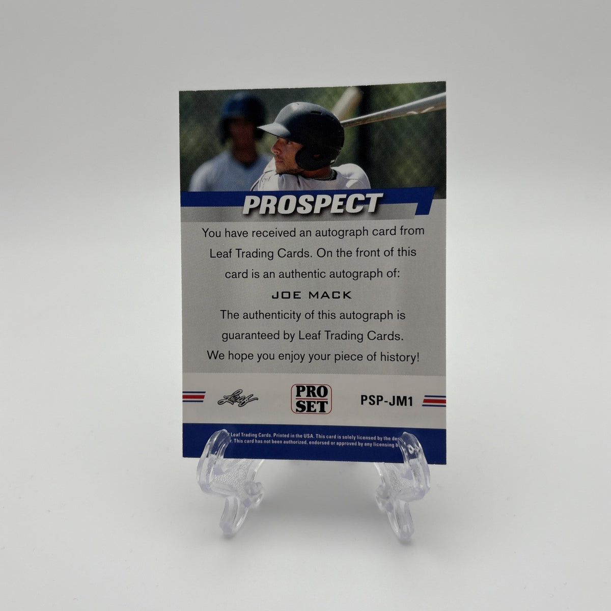2022 Leaf Pro Set Baseball - Prospect Auto Joe Mack #PSP-JM1