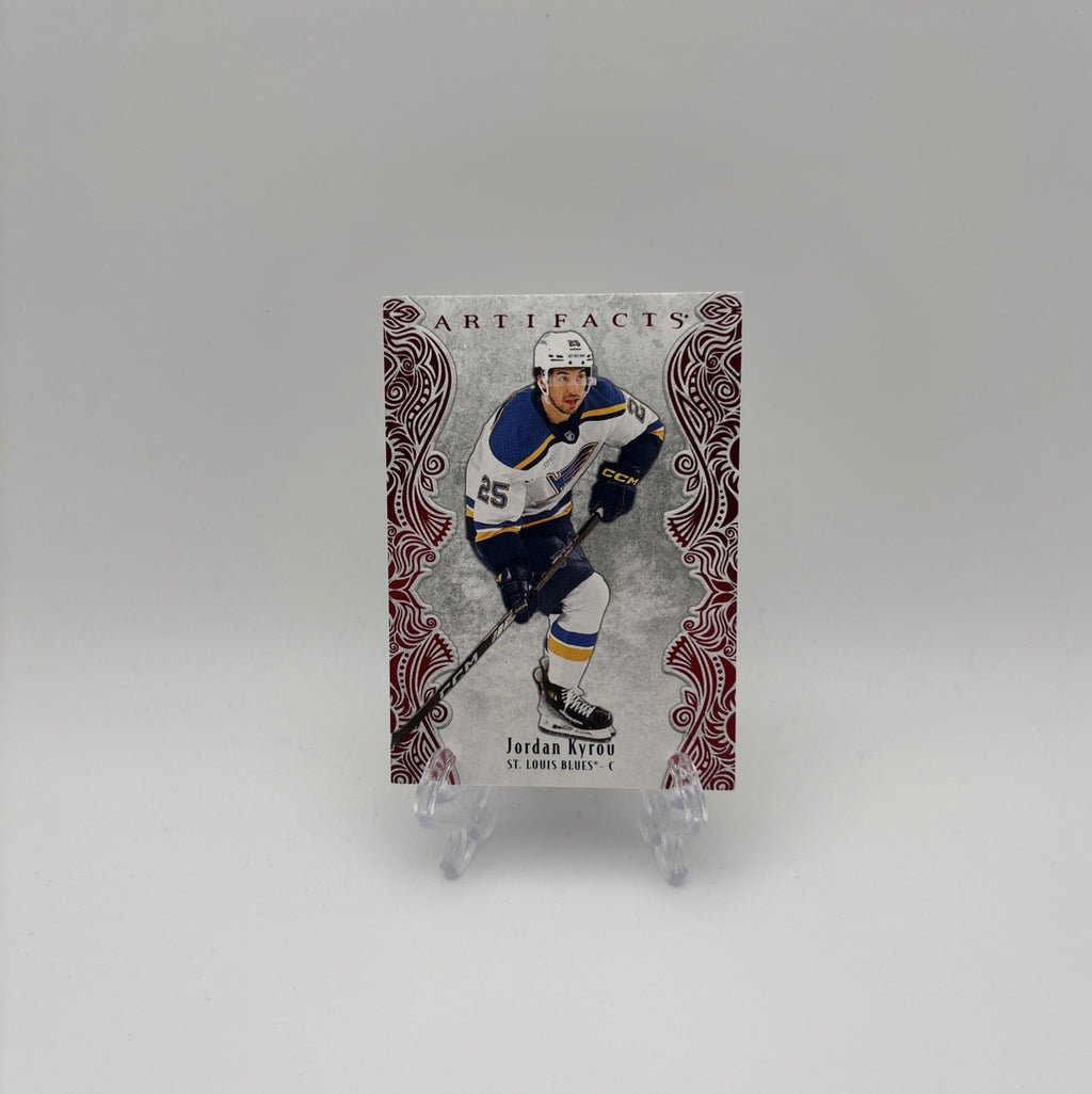 2025-26 Upper Deck Artifacts - Ruby Red /599 Jordan Kyrou #53 - Blues