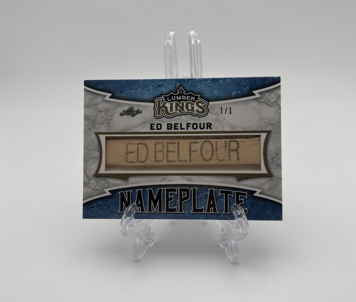 2019-20 Leaf Lumber Kings Hockey - 1/1 Nameplate Ed Belfour #N-31