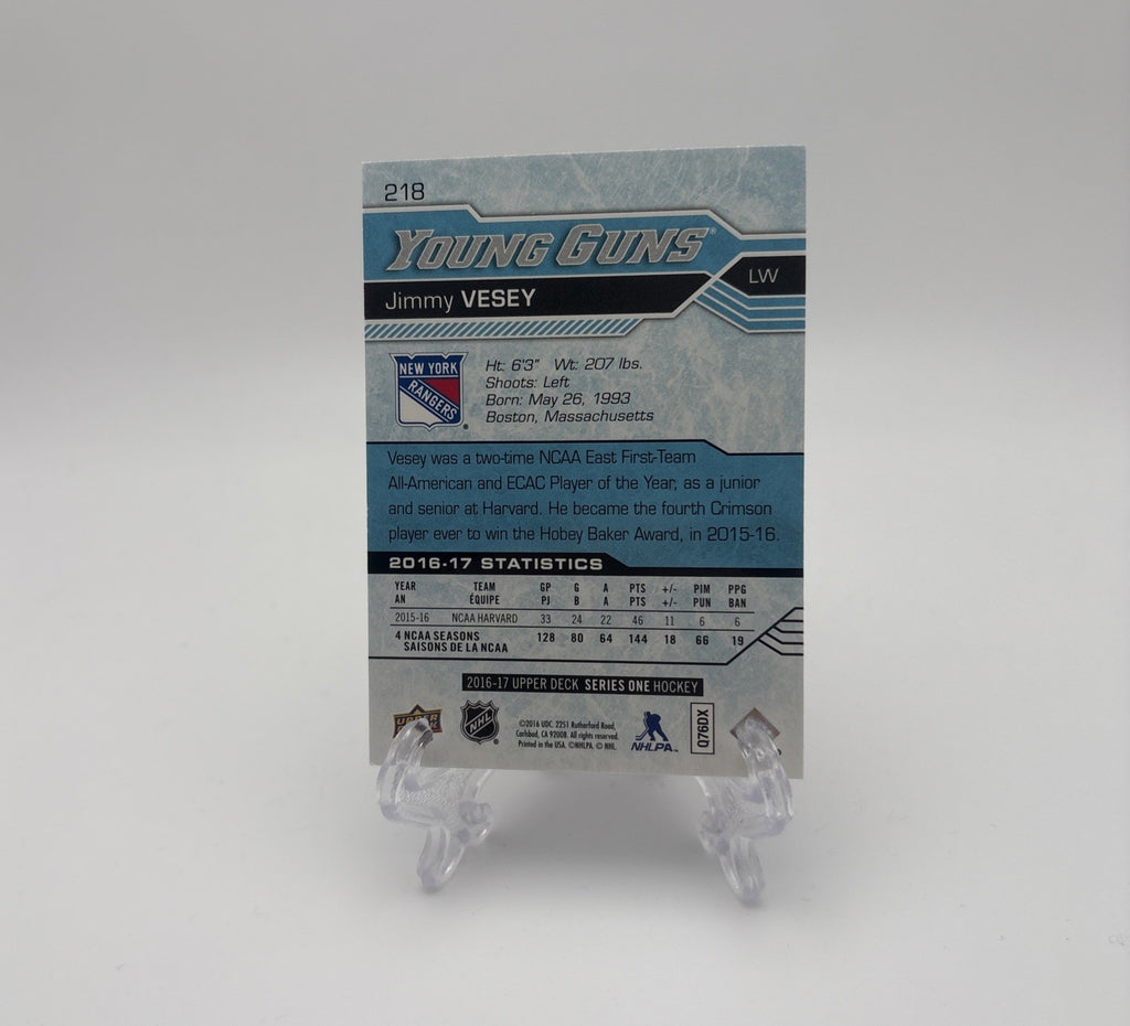 2016-17 Upper Deck Series One - Young Guns Jimmy Vesey #218