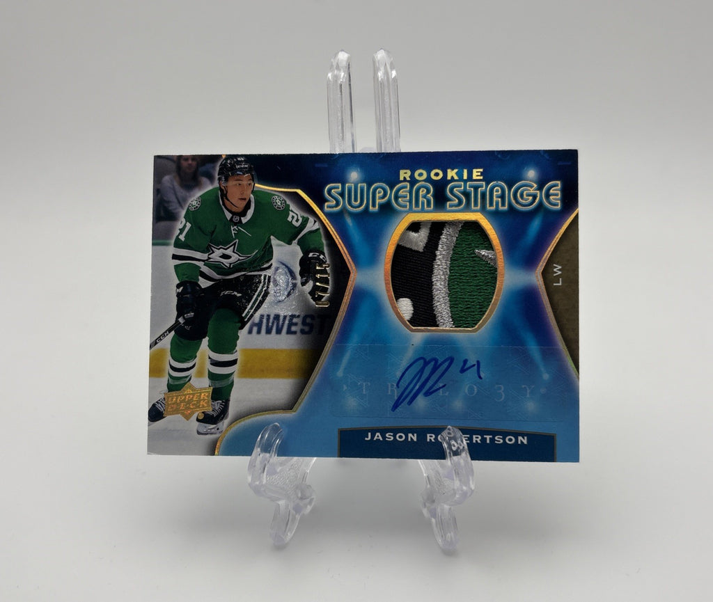 2020-21 Upper Deck Trilogy Super Stage RC Patch Auto /15 Jason Robertson #RSS-18