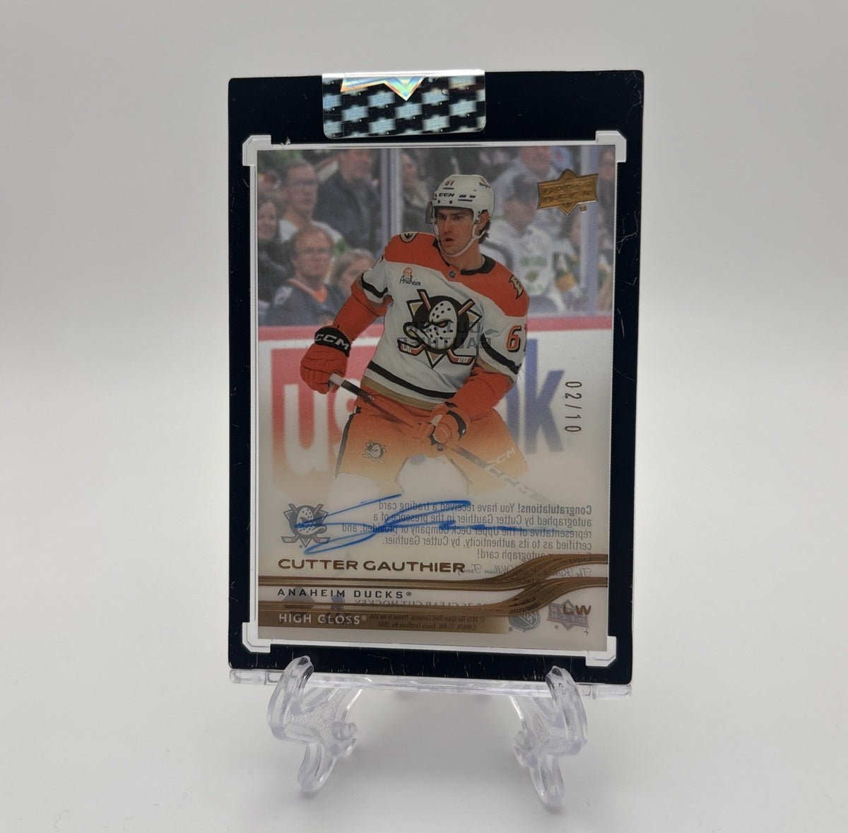 2025-26 Upper Deck Clear Cut - High Gloss /10 Cutter Gauthier Auto #CC-CG