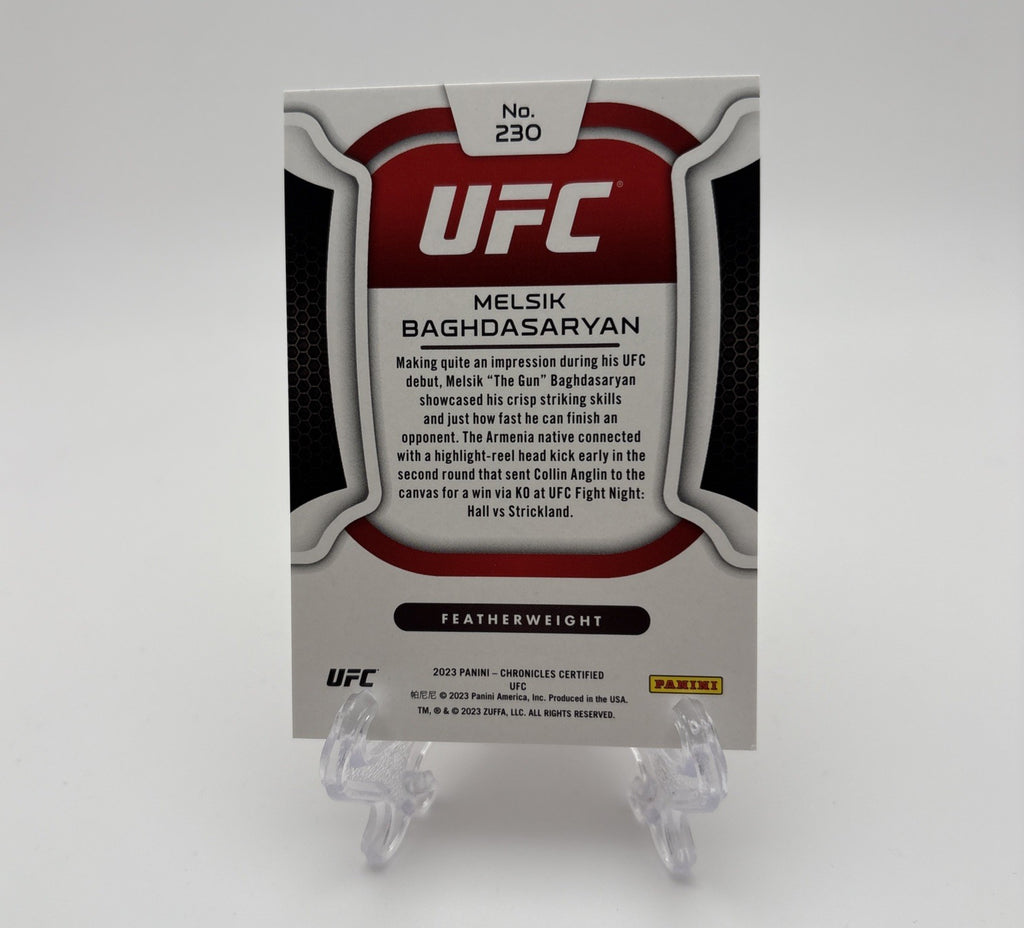 2023 Panini Chronicles Certified UFC - Rookie (RC) /25 Melsik Baghdasaryan #230