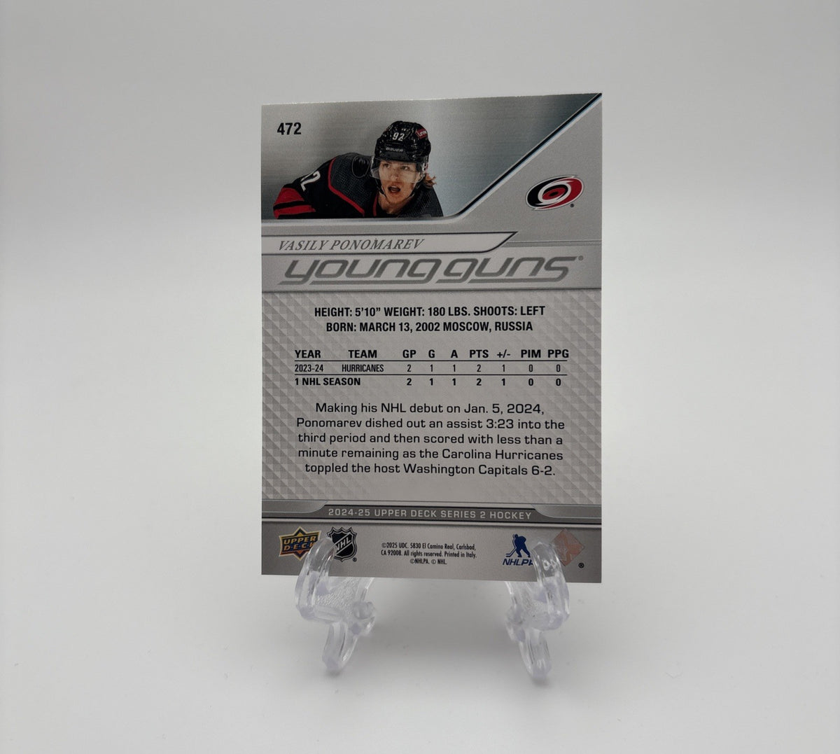2024-25 Upper Deck Series 2 Hockey - Young Guns Vasily Ponomarev #472