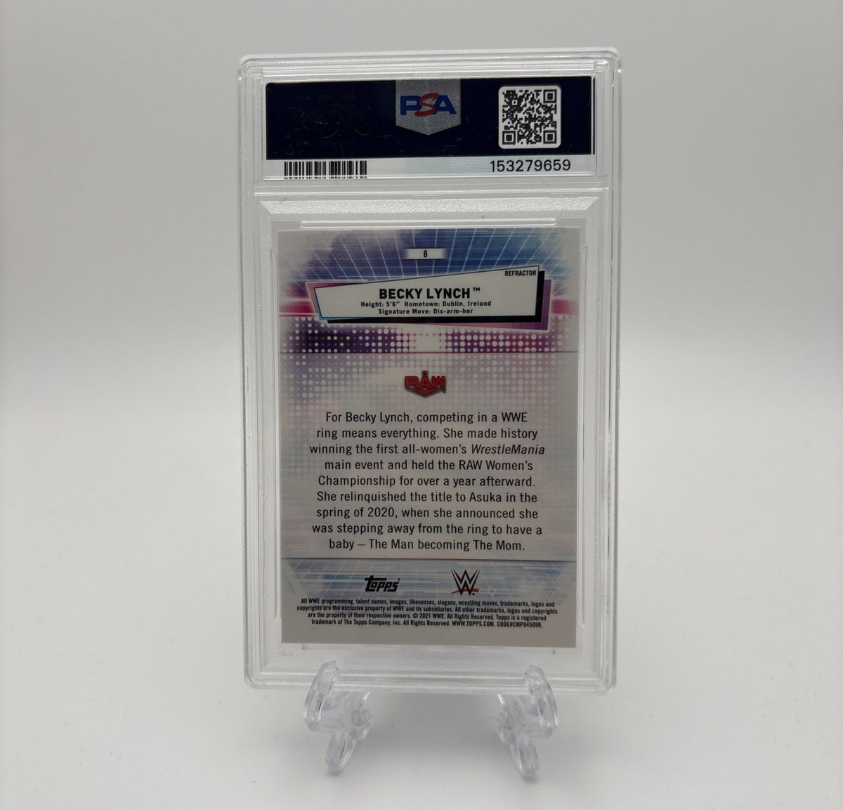 2021 Topps Chrome WWE - Refractor Becky Lynch #8 - PSA 9 MINT