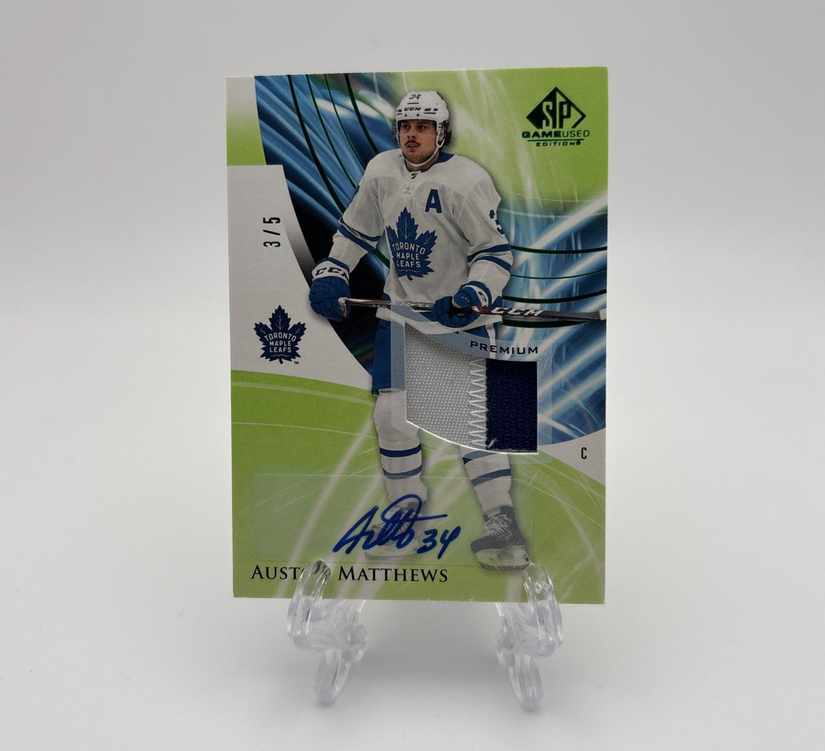 2020-21 Upper Deck SP Game Used - Premium Auto Patch /5 Auston Matthews #50