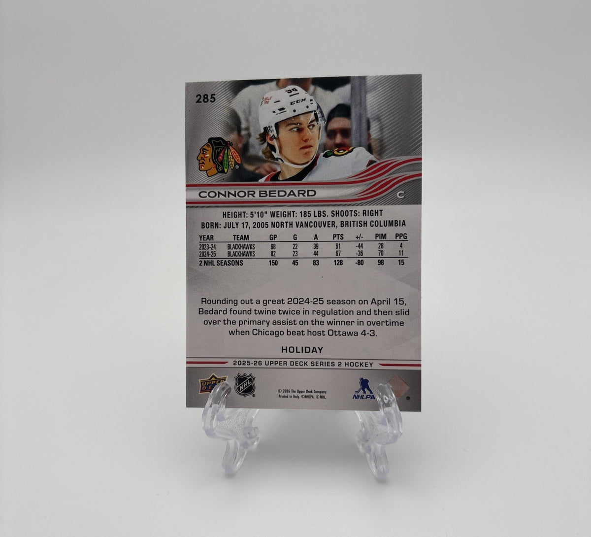 2025-26 Upper Deck Series 2 - Holiday (Base) Connor Bedard #285