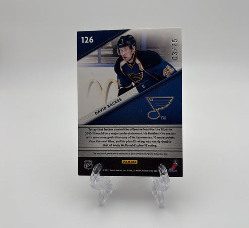 2011-12 Panini Certified Hockey - Fabrics Of The Game /25 David Backes #126