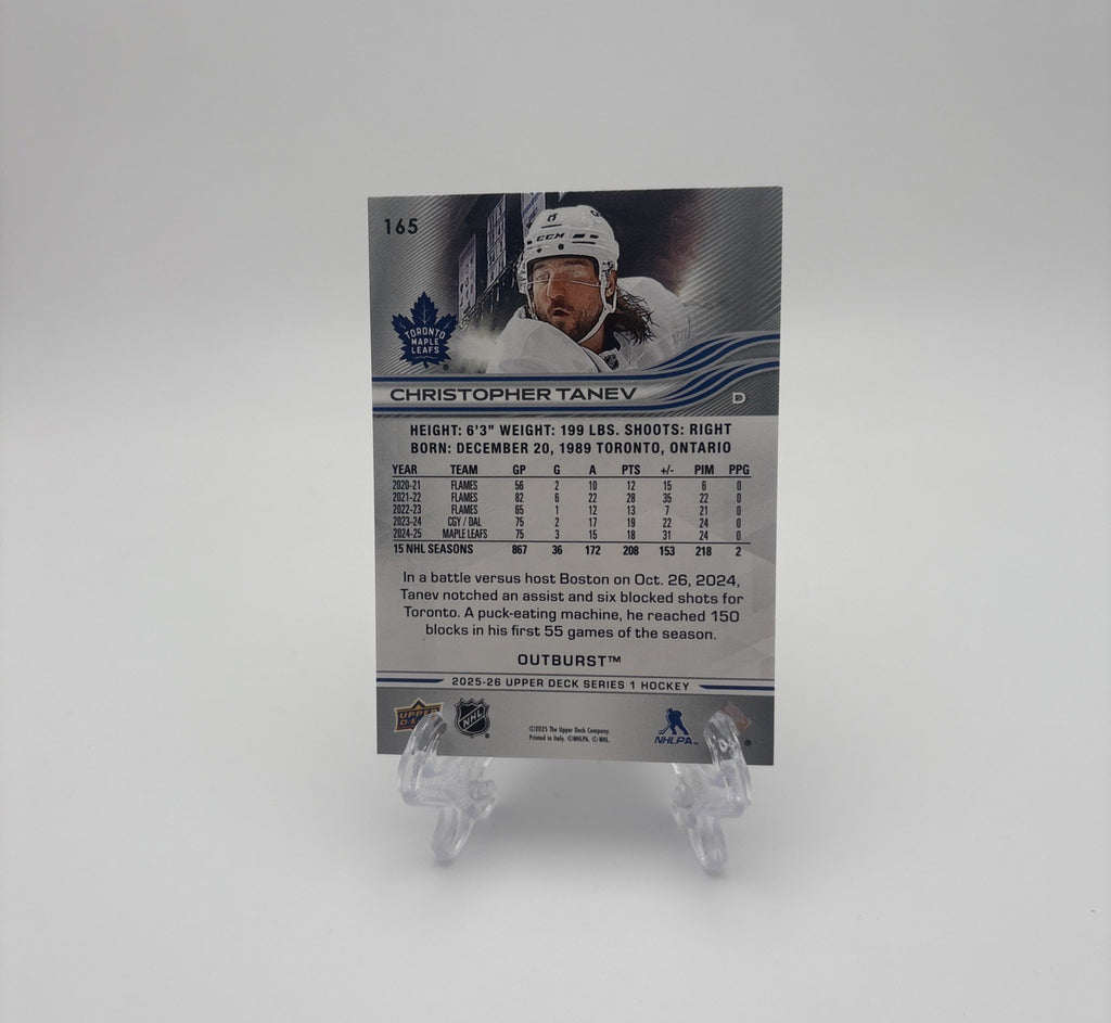 2025-26 Upper Deck Series 1 Hockey - Outburst Christopher Tanev #165